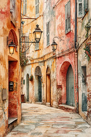 Petite rue italienne - Une ambiance de rêve en terre cuite sur Dessins et peintures de Peter Pen