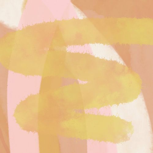 Moderne vormen en lijnen abstracte kunst in pastelkleuren nr 7