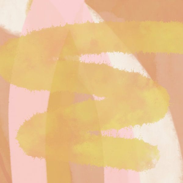 Moderne vormen en lijnen abstracte kunst in pastelkleuren nr 7 van Dina Dankers