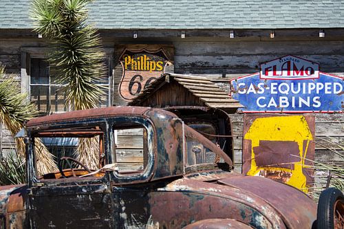 Typisch straatbeeld langs de befaamde Route 66