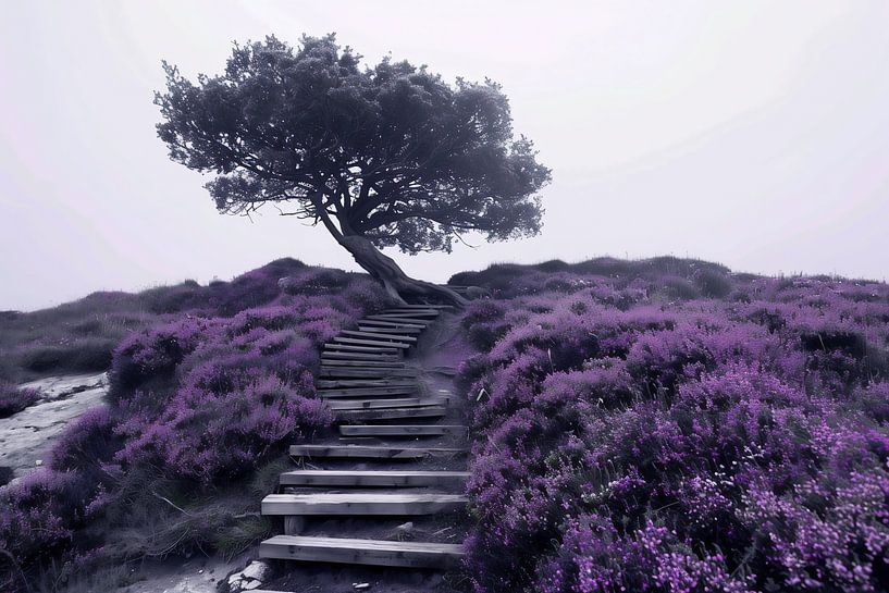 Mist achter een boom van fernlichtsicht