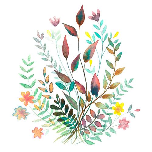 Bouquet de champ à l'aquarelle | Peinture à l'aquarelle