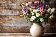 Colourful flowers in ceramic vase by Imperial Art House thumbnail
