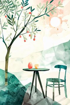 Coffee corner in the Mediterranean sun