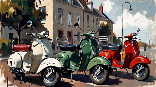 Drie scooters uit Italië