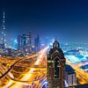 L'horizon de Dubaï la nuit sur Remco Piet