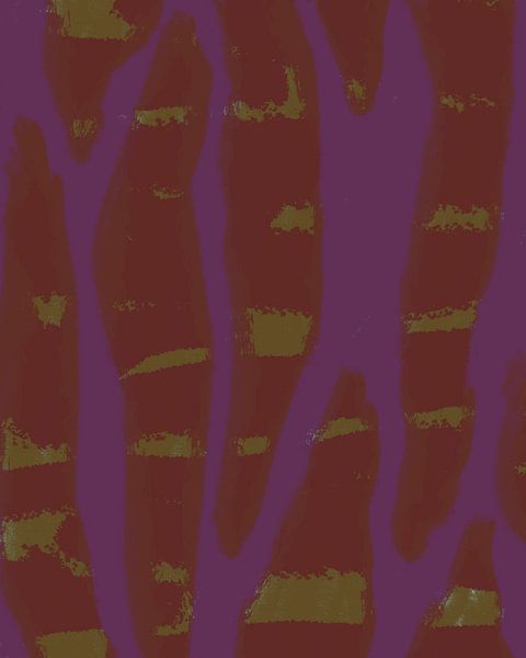 Colorful abstract modern art. Pop of colors. Purple, red brown, mustard. by Dina Dankers