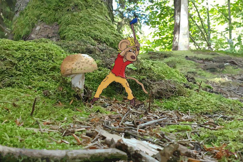 Le cueilleur de champignons par HEUBEERE Cartoons