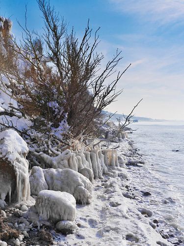 Gefrorener Strand – Steilküste Hohes Ufer, Ahrenshoop, Darß