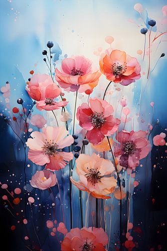 Coquelicots colorés