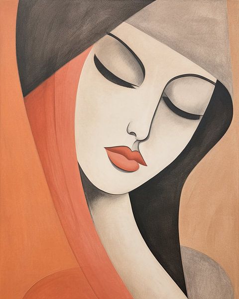 Modern Portret van Abstract Schilderij