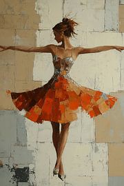 Lebendige Orange Dancer Action von Zen und Mehr