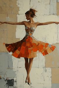 Lebendige Orange Dancer Action