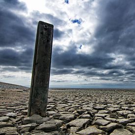 Dry mudflat landscape by Pier de Haan