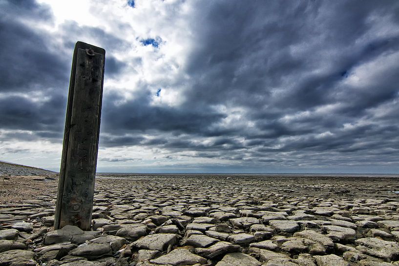 Dry mudflat landscape by Pier de Haan