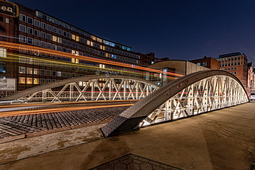 Brug in Hamburg's Speicherstadt