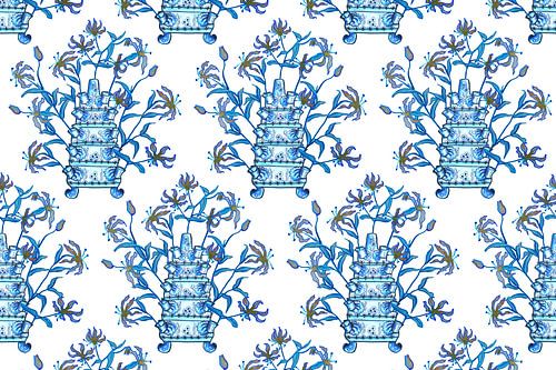 Un hommage au bleu de Delft sur Artmotifs Eve