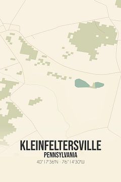 Vintage landkaart van Kleinfeltersville (Pennsylvania), USA. van MijnStadsPoster