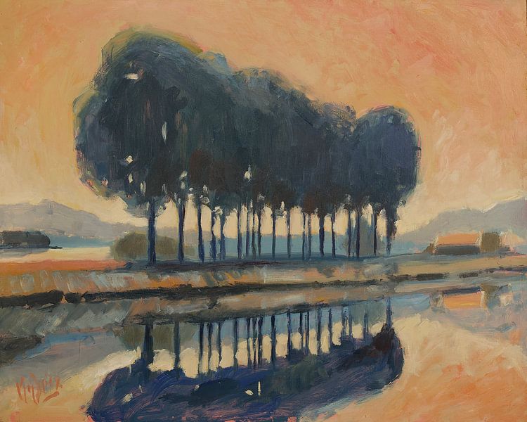 Trees along a canal by Nop Briex