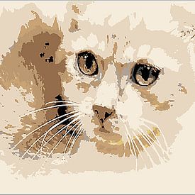 Katzenkopf digital van Margitta Frischat