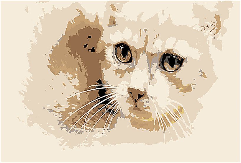 Katzenkopf digital by Margitta Frischat