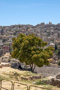 Une mère et son enfant regardent vers Amman. sur Floyd Angenent