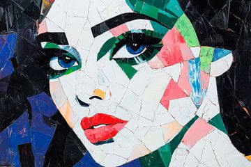 Mosaic portrait of an elegant woman by Poster Art Shop