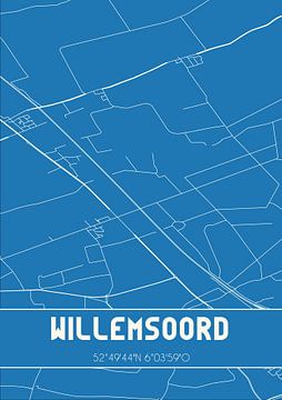 Blaupause | Karte | Willemsoord (Overijssel) von Rezona
