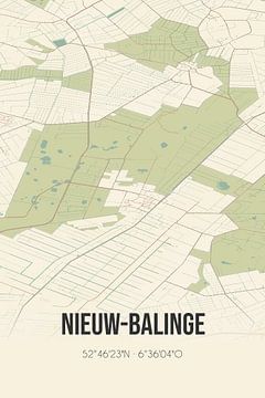 Vintage landkaart van Nieuw-Balinge (Drenthe) van Rezona