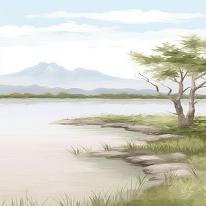 Beige Malerei Tranquil Hues | Landscape