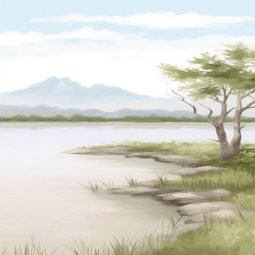 Beige Malerei Tranquil Hues | Landscape