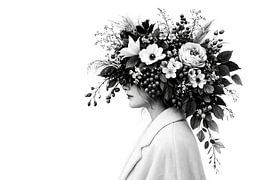 Portrait with floral head crown by Johnny Flash