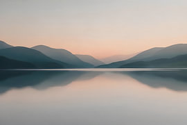 Winter Sun over Fjord – Abstrakte Nordische Landschaft