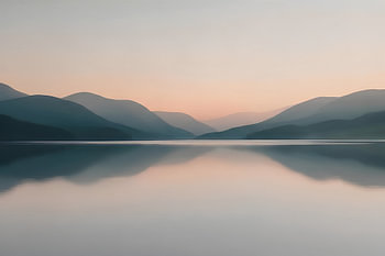 Winter Sun over Fjord – Abstrakte Nordische Landschaft