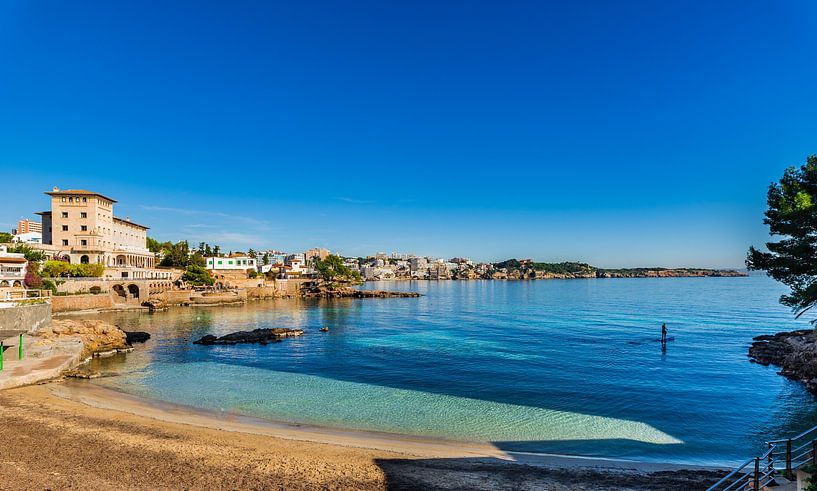 Idyllic view of beach Bougainvillea Caló dels Malls-Mais by Alex Winter