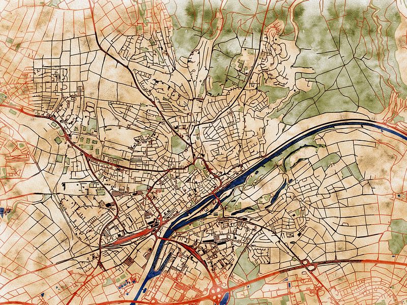 Kaart van Schweinfurt in de stijl 'Serene Summer' van Maporia