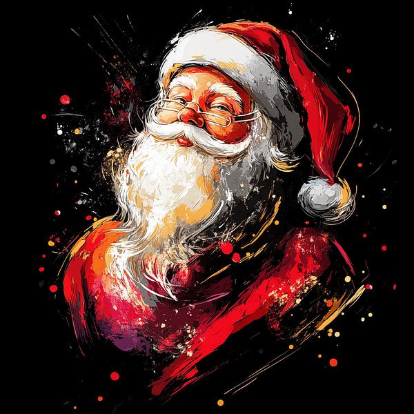 Kerstman abstract portret van TheXclusive Art