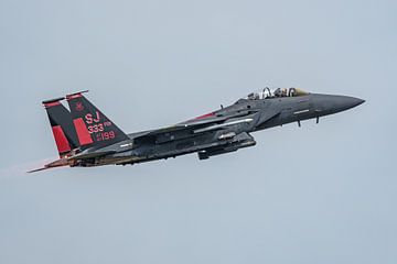 Take-off U.S. Air Force Boeing F-15E Strike Eagle. by Jaap van den Berg