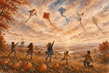 Draken in de herfstlucht