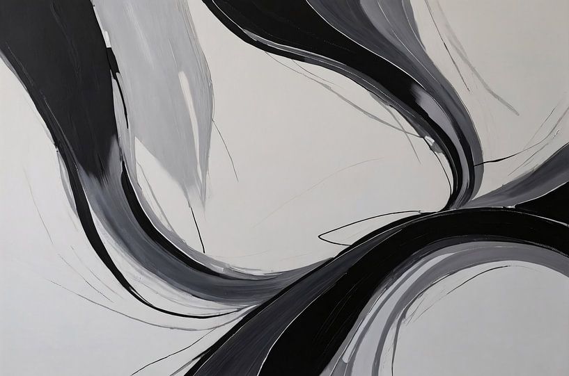 Minimal art zwart wit van Art & Soul Creations