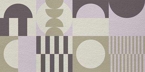 Abstracte geometrische moderne kunst in beige, roze en bruin