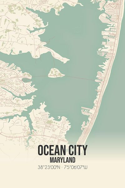Vintage map of Ocean City (Maryland), USA. by Prints of Place