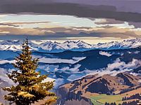 Berglandschap met pijnboom in Alta Badia Italiaanse Alpen Dolomieten