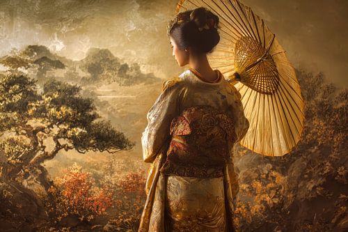 schilderachtige kunst met geisha