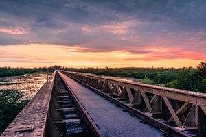 Zonsondergang bij de Moerputtenbrug