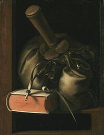 Stilleben mit Buch und Portemonnaie, Gerrit Dou