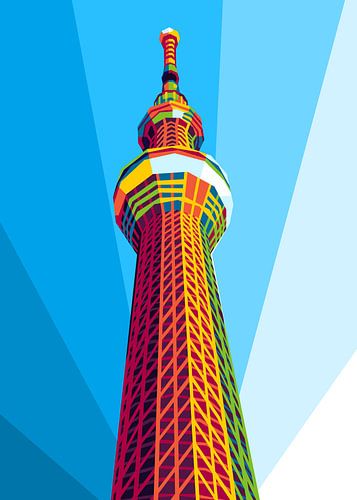 Tokyo Skytree in WPAP Illustratie