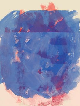 Abstrakte Malerei in blau, weiß, rot von Dina Dankers