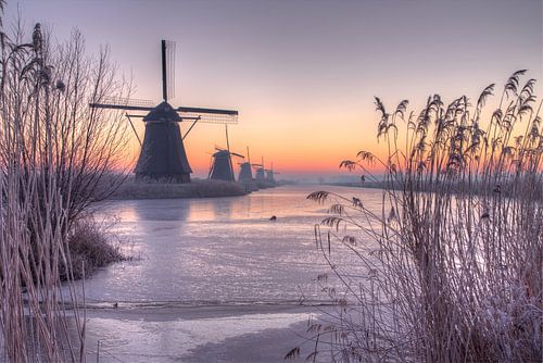 Sunrise Kinderdijk van R Driessen