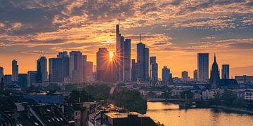 Sonnenuntergang in Frankfurt am Main von Henk Meijer Photography